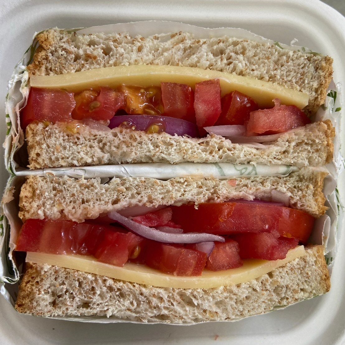 Cold & Fresh Sandwiches - Classic Cheddar Tomato and Onion Sandwich 1